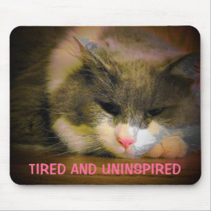 Mousepad Gato triste cansado e uninspired