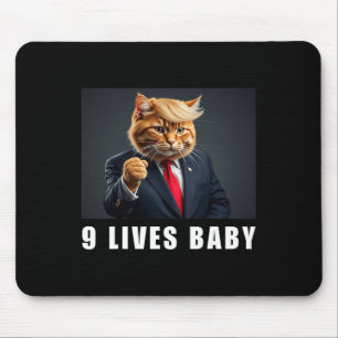 Mousepad Gato Trump 9 Vidas Por Trump 2024 Vitória Vencedor