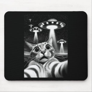 Mousepad Gato Ufo Meme de Invasão Divertido Retro Alien Gat
