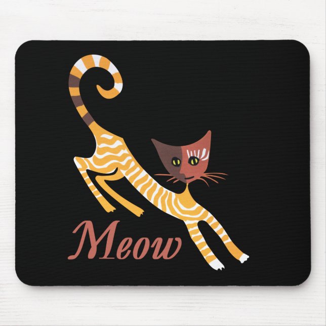 Mousepad Gato vermelho engraçado (Frente)