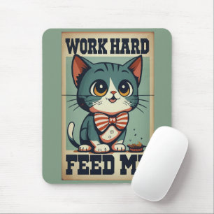 Mousepad Gato Vintage Antigo do Duro de Trabalho