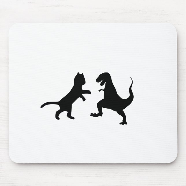Mousepad gato vs t-rex (Frente)