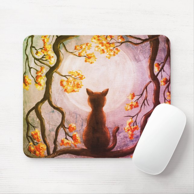 Mousepad Gato Whimsso em Tree Lua Cheia (Com mouse)