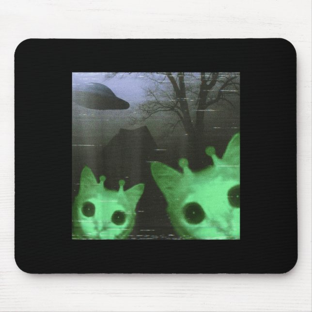 Mousepad Gatos Alienigenas Ovni Fofos Gatos Assustadores Me (Frente)