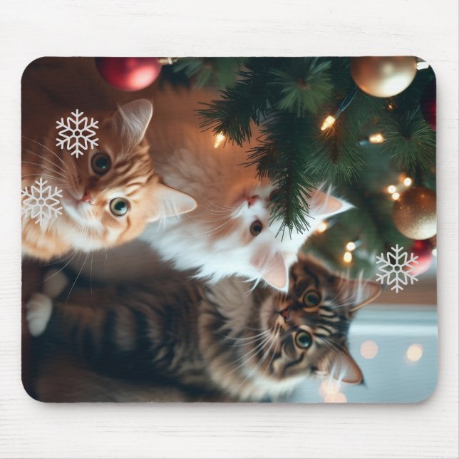 Mousepad Gatos Árvore Ornamentada, Imagem, Personalizar,  (Frente)