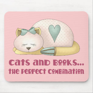 Mousepad Gatos bonitos e t-shirt dos livros
