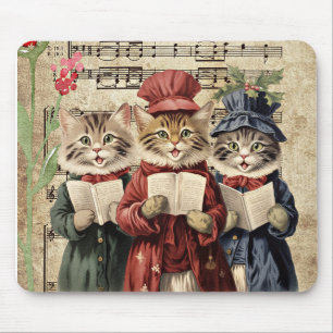 Mousepad Gatos Cantando Músicas de Natal