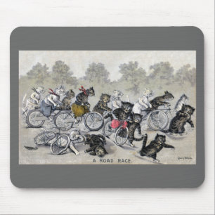 Mousepad Gatos da equitação da bicicleta