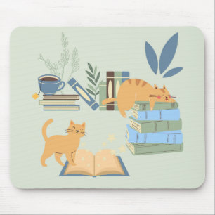 Mousepad Gatos de Biblioteca