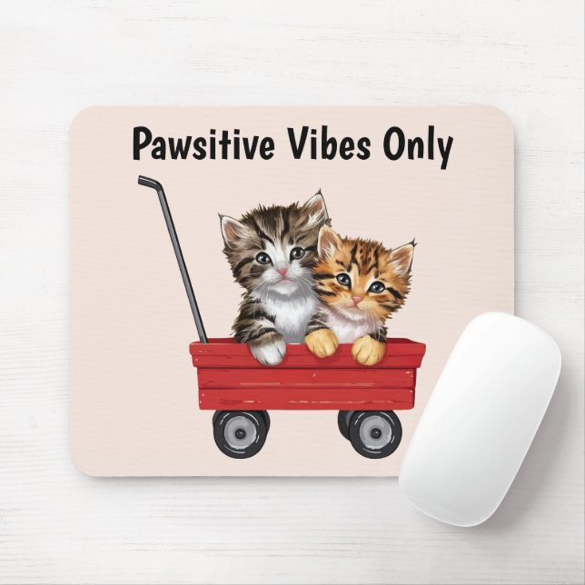 Mousepad Gatos de Cartoon Bonitos (Com mouse)