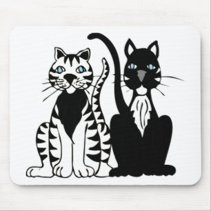 Mousepad Gatos de desenho animado gêmeos