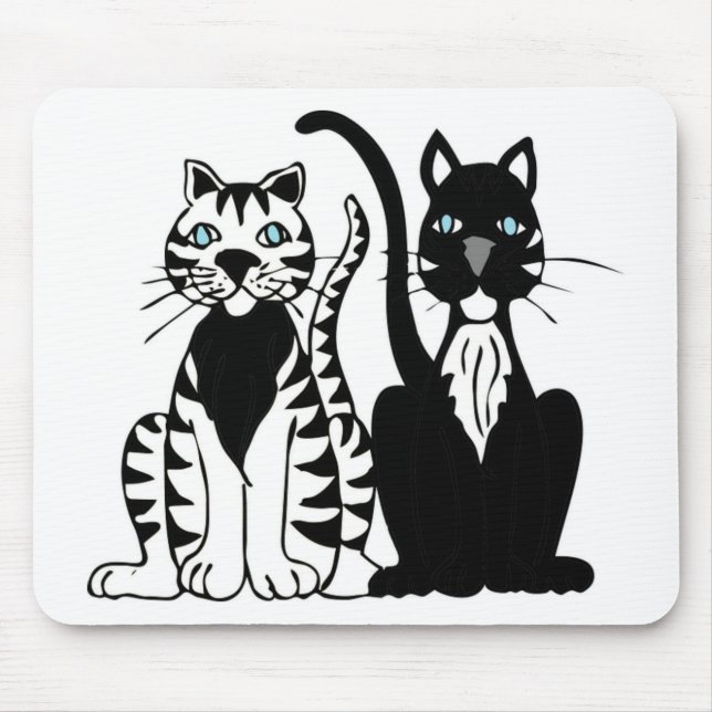 Mousepad Gatos de desenho animado gêmeos (Frente)