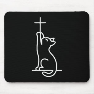 Mousepad Gatos de Estimação Amam Jesus Seja Feliz Gato