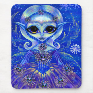 Mousepad Gatos de Fada de inverno, Gatos de Neve, Flocos de