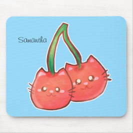Mousepad Gatos De Fruta De Cereja