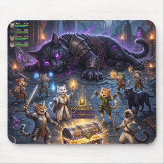 Mousepad Gatos de Luta Contra o Chefe de Jogo da Guild Down