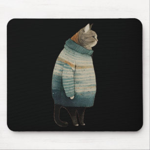 Mousepad Gatos de Natal Divertimos Gatinho Cinza de Pet Gor