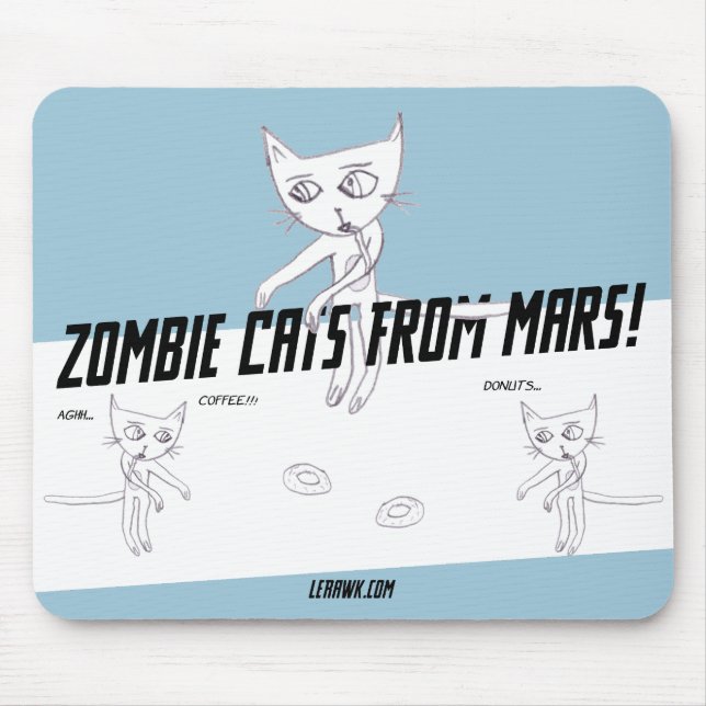 Mousepad Gatos do zombi de Marte #05b (Frente)