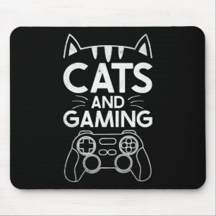 Mousepad Gatos E Jogos Presente de Gamer Engraçado Amante d