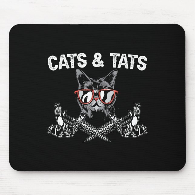 Mousepad Gatos E Tatuagens Que Tinham A Tatuagem Tatto-Love (Frente)