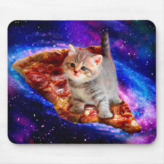 Mousepad Gatos em pizza espacial (Frente)