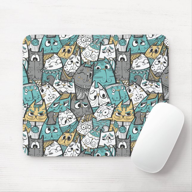 Mousepad Gatos Engraçados (Com mouse)