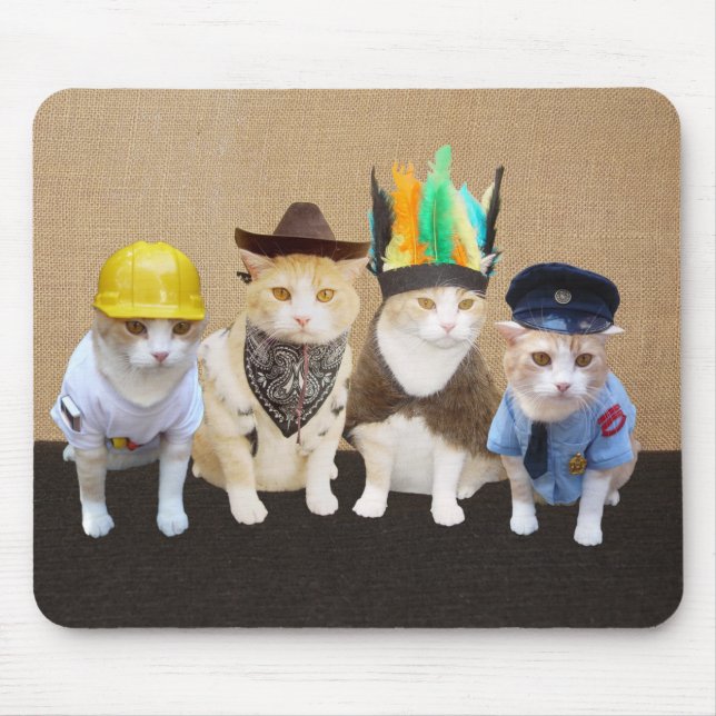 Mousepad Gatos engraçados da vila (Frente)