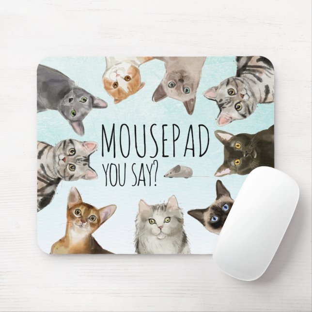 Mousepad Gatos Engraçados | MOUSEpad, Você Diz? (Com mouse)