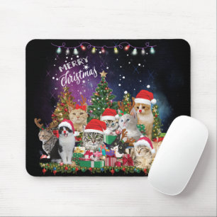 Mousepad Gatos Feliz Natal Luz