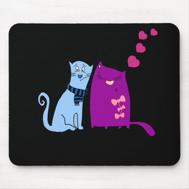 Mousepad Gatos fofos amam design (Frente)