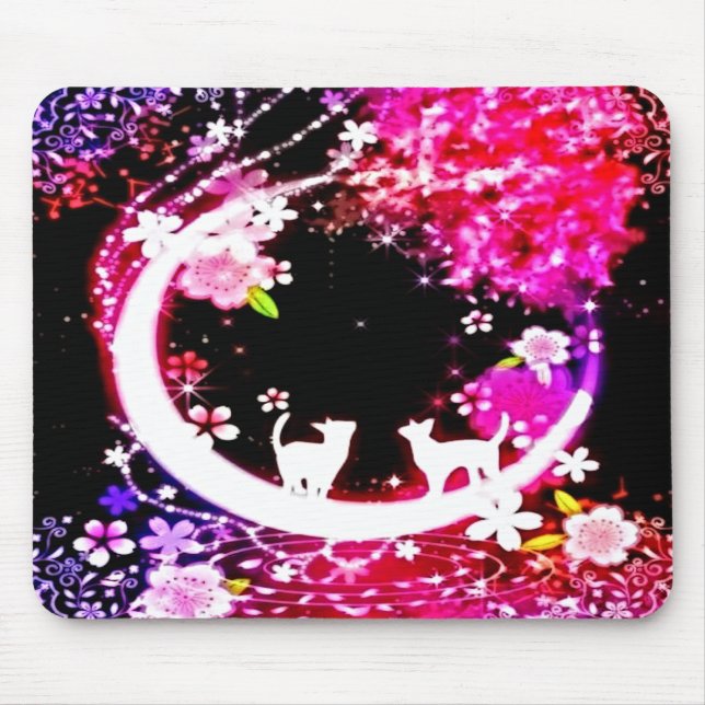 Mousepad Gatos Funchosos no Jardim da Lua (Frente)