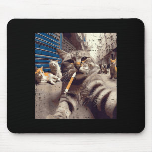 Mousepad Gatos Gângster Rua Gatos Selfie Meme Divertido Hum