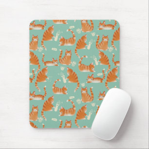 Mousepad Gatos Laranja Ruins Que Batem As Coisas Sobre O Pa
