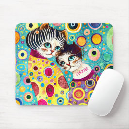 Mousepad Gatos loucos abstratos legais