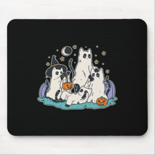 Mousepad Gatos negros na fantasia fantasma - Mulheres e hom