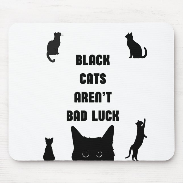 Mousepad Gatos Negros Não São Sortes Ruins (Frente)
