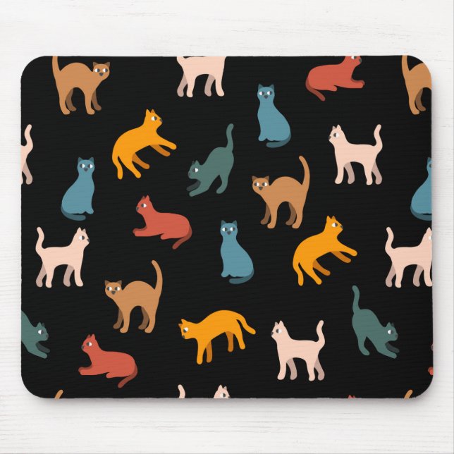 Mousepad Gatos no preto (Frente)