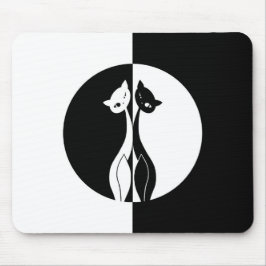 Mousepad Gatos preto e branco