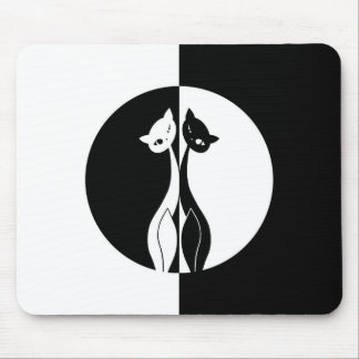 Mousepad Gatos preto e branco
