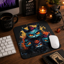 Gatos Pretos Assustadores de Halloween Arte Gótica