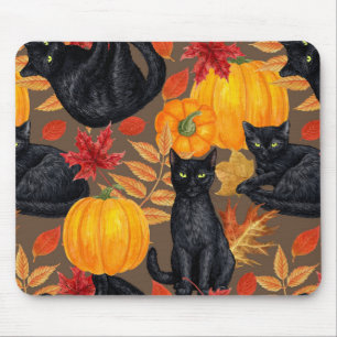 Mousepad Gatos pretos e abóboras 2