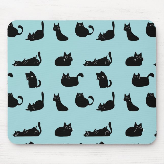 Mousepad Gatos pretos engraçados (Frente)
