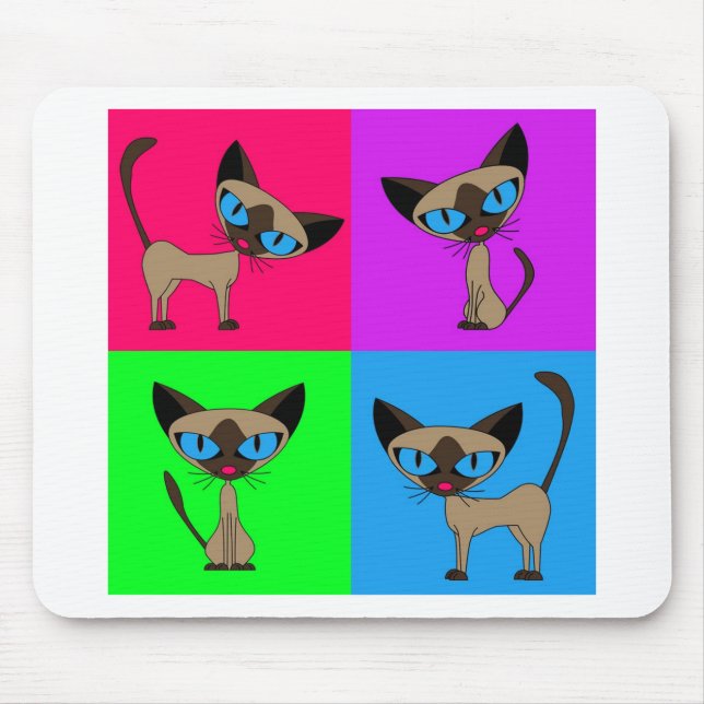 Mousepad Gatos Siamese bonitos (Frente)