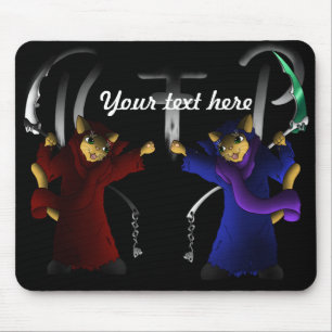 Mousepad Gatos vermelhos e azuis do Ceifador
