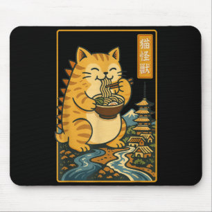 Mousepad Gatozao Anime Ramen Japonês Gato Engraçado Homens