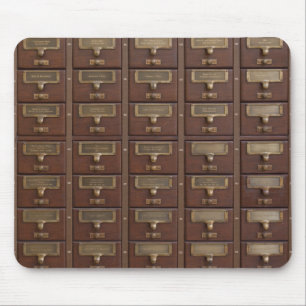 Mousepad Gavetas de Catálogo de Placas da Biblioteca Vinta