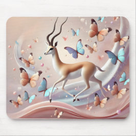 Mousepad Gazelle and Butterflies Fantasy Art