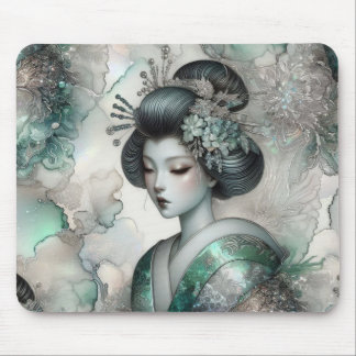 Mousepad Géisha em Série de Design Verde #2