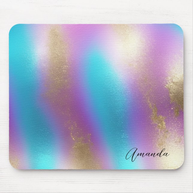 Mousepad Gelado Arco-Íris Iridescente (Frente)