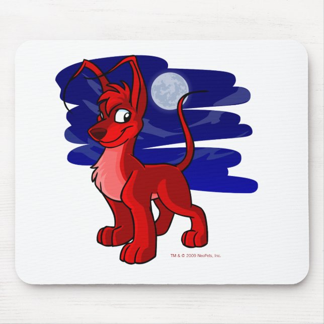 Mousepad Gelert vermelho orgulhoso pelo luar (Frente)